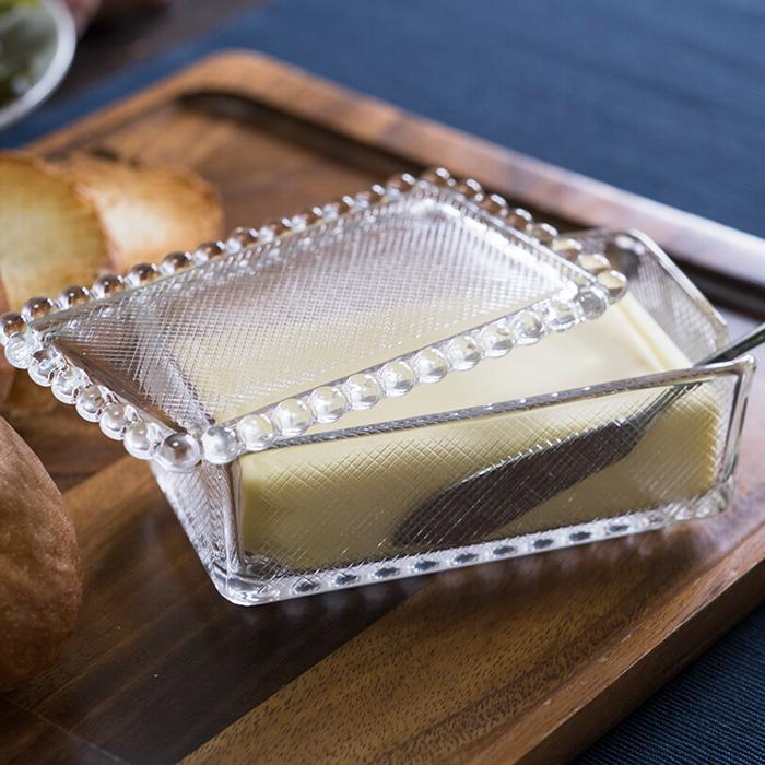 ADERIA バターケース おしゃれ 200g用 クリスタルガラス製 アデリア