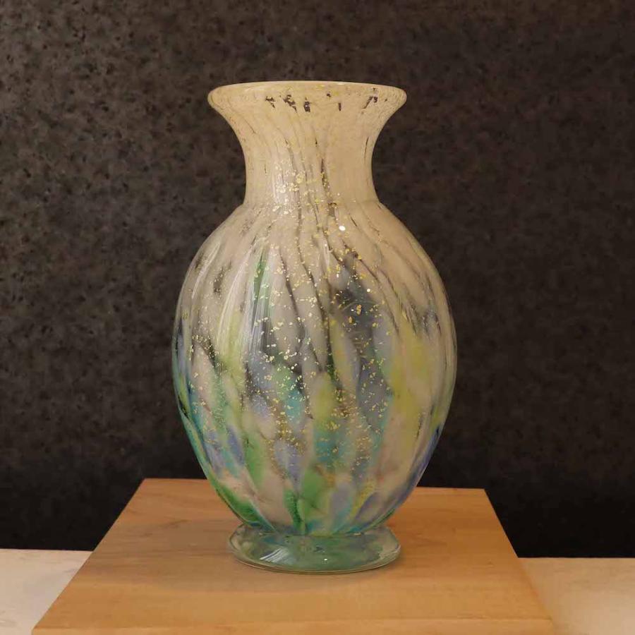 津軽びいどろ 花瓶 花器 龍飛岬 紫陽花 日本製 化粧箱入 【公式通販】