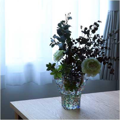 津軽びいどろ 花瓶 花びん フラワーベース 花器 おしゃれ ガラス
