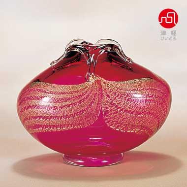 津軽びいどろ　金花　花器 津軽びいどろ 花瓶 花びん フラワーベース 花器 おしゃれ ガラス