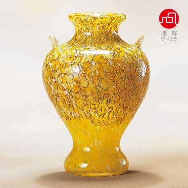 花瓶 花びん フラワーベース 花器 おしゃれ ガラス 【 津軽びいどろ 白神山黄葉 】 プレゼント ギフト かわいい インテリア雑貨 定番 人気