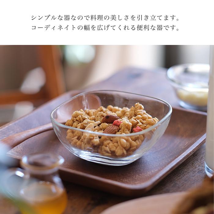 ADERIA サラダボウル ガラス おしゃれ 11cm プレーンスクエア ボウル