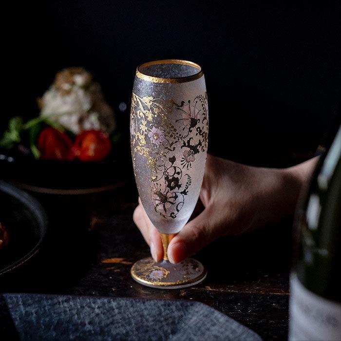 ADERIA おしゃれ 日本酒グラス ペアセット 125ml ゴールド