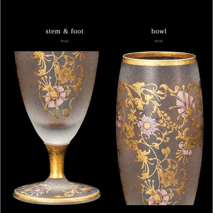 新品　石塚硝子　エルドラード　アラベスクゴールド　ワイングラス　ペア ADERIA おしゃれ 日本酒グラス ペアセット 125ml ゴールド