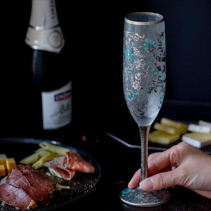 ADERIA おしゃれ シャンパングラス ペアセット エルドラード