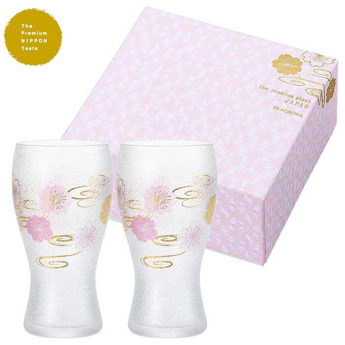 桜水紋ビアグラスペアセットグラス ガラス食器 アデリア 石塚硝子 酒器 桜 ギフト 敬老の日 母の日 贈答 ビール 誕生日プレゼント アデリア直営 Paypayモールストア 通販 Paypayモール