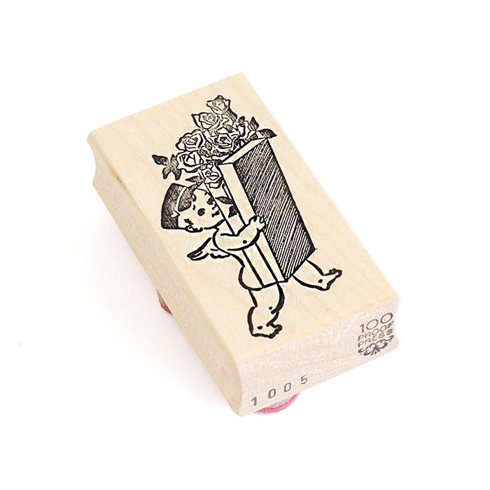 スタンプ 輸入 100Proof Press ローズデリバリー #1005 Rose delivery ラバースタンプ はんこ 天使 バラ おしゃれ |  | 01