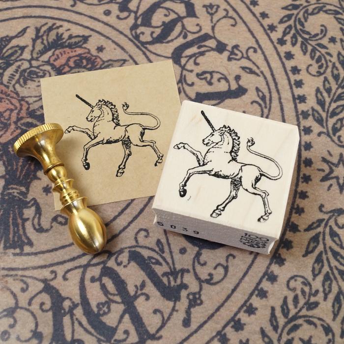 スタンプ 輸入 100Proof Press クレストユニコーン Crest Unicorn #5039 紋章 ラバースタンプ おしゃれ |  | 03