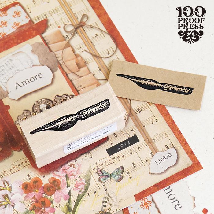 ラバースタンプ 輸入 100Proof Press ペンニブ Pen Nib #6622 文房具