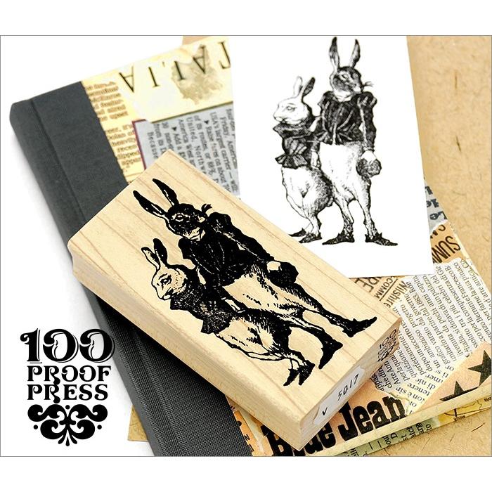 スタンプ 100 Proof Press #5017 ハンサムラビット Handsome Hares スタンプ ヴィンテージ ウサギ | 