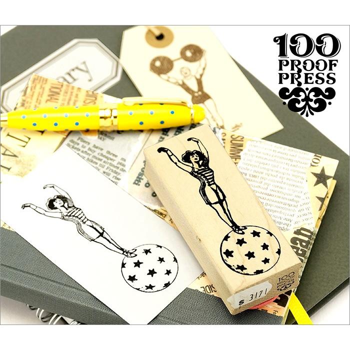 100 Proof Press #3171 ボールウーマン Woman on Ball スタンプ ヴィンテージ | 
