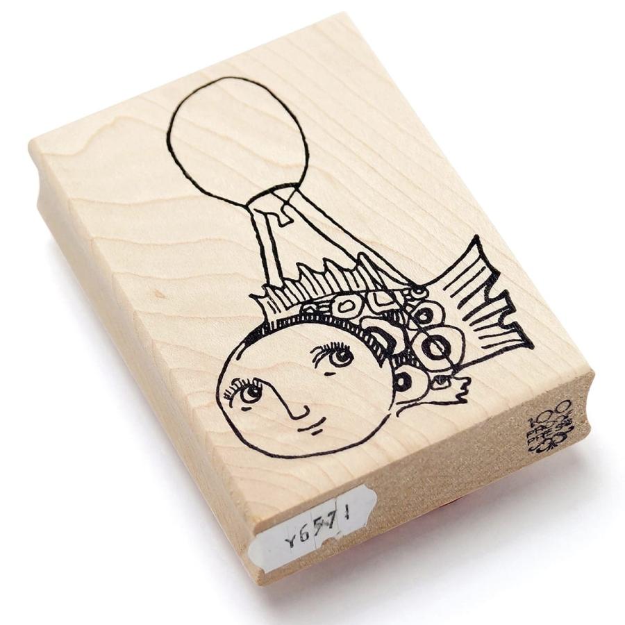 スタンプ 100 Proof Press #6571 バルーンフィッシュ Balloon Flying Fish ラバースタンプ ヴィンテージ シュール |  | 01