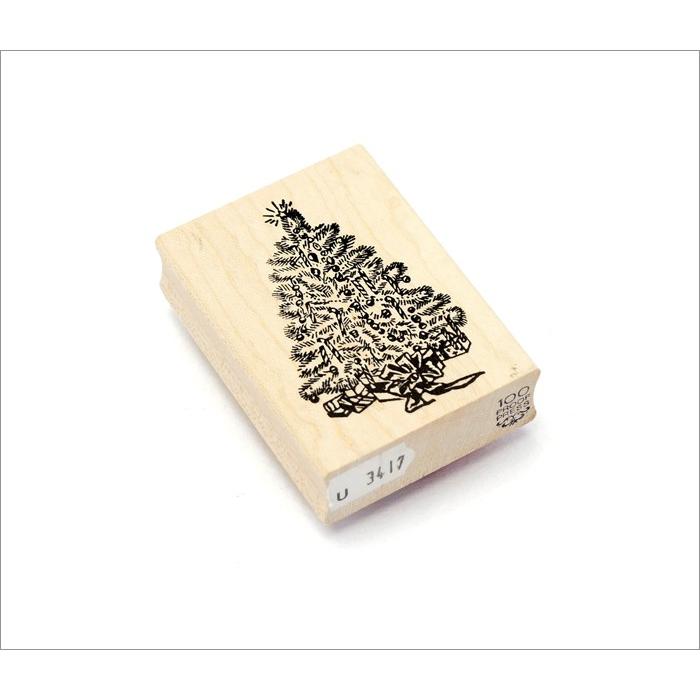 クリスマスツリー スタンプ 100 Proof Press #3417 クリスマスツリー Decorated Christmas Tree スタンプ ヴィンテージ |  | 01