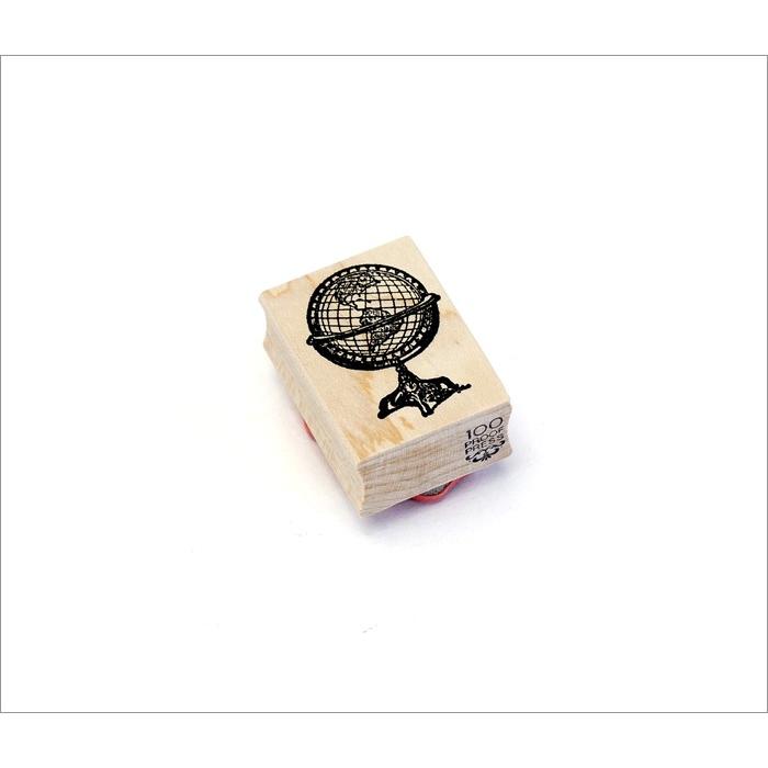 100 Proof Press #5307 地球儀 Globe スタンプ アンティーク |  | 01