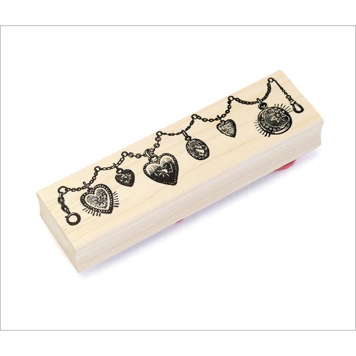 100 Proof Press #5612 ハートロケット Heart Locket Chain スタンプ アンティーク |  | 01