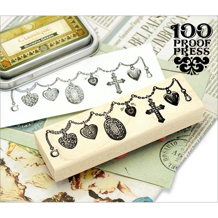 100 Proof Press #5626 クロスロケット Cross and Hearts Locket スタンプ アンティーク | 