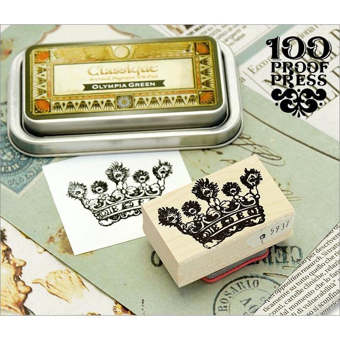 スタンプ クラウン 100 Proof Press #5937 王冠 Peacock Crown アンティーク はんこ | 
