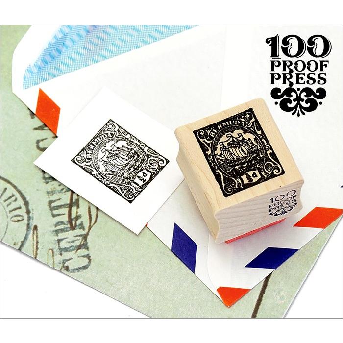 ラバースタンプ 100Proof Press #4093 切手 バミューダ 船  Bermuda Ship Stamp スタンプ アンティーク | 