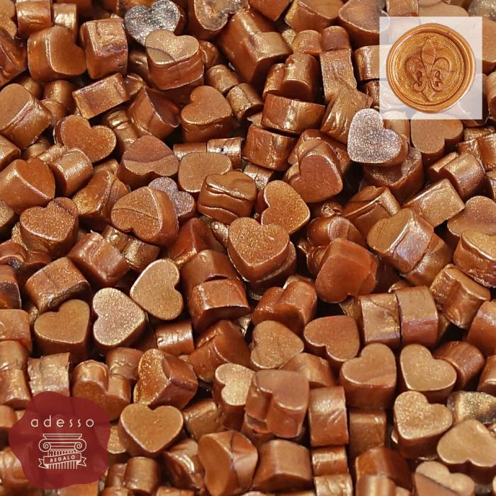 シーリングワックス  銅 ＜ ブロンズ ＞ シーリングスタンプ ワックス 20g ハート型 ビーズ ピルタイプ 単品 【Prodused by adesso】 封蝋 | 