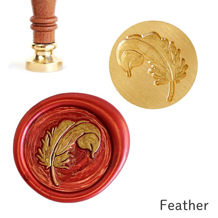 シーリングスタンプ ヘッド ＜ Feather ＞ 単品 替えスタンプ 【Prodused by adesso】 交換用 付け替え 封蝋 羽 フェザー | 