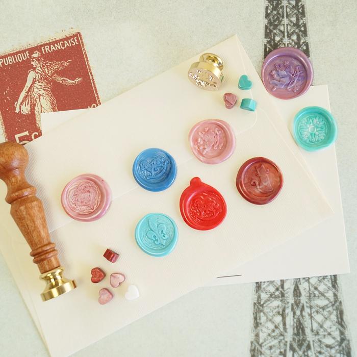 シーリングワックス  赤 ＜ ルージュ ＞ シーリングスタンプ ワックス 20g ハート型 ビーズ ピルタイプ 単品 【Prodused by adesso】 封蝋 |  | 06