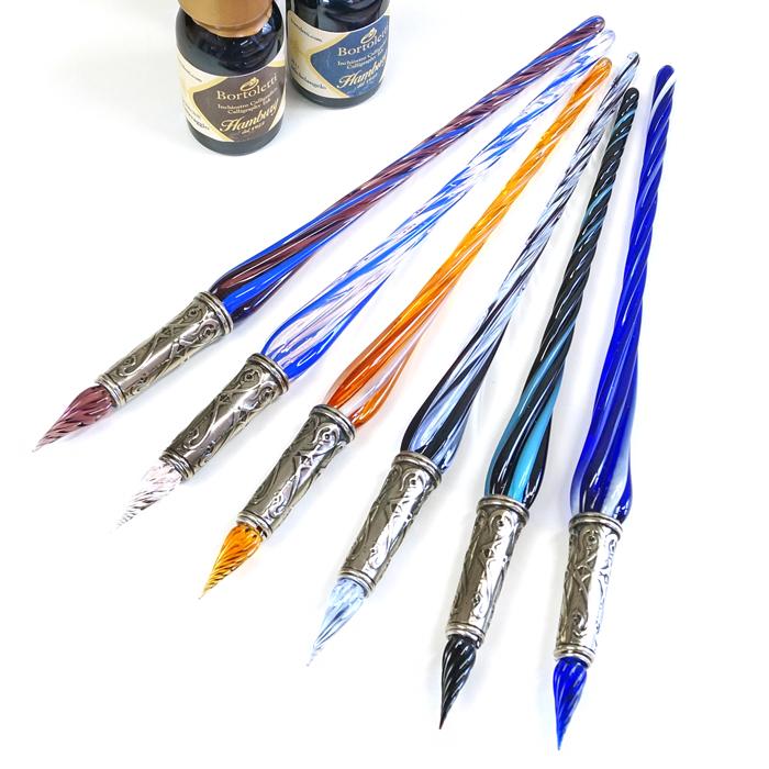 ガラスペン イタリア製 Bortoletti Murano Glass + Ink Set32