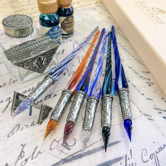 ガラスペン イタリア製 Bortoletti Murano Glass + Ink Set32 インク付 ボルトレッティ ムラーノガラス ギフト プレゼント おしゃれ｜adesso-nip｜18