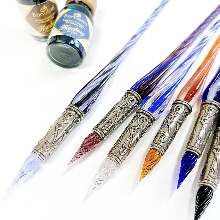 ガラスペン イタリア製 Bortoletti Murano Glass + Ink Set32 インク付 ボルトレッティ ムラーノガラス ギフト プレゼント おしゃれ｜adesso-nip｜06