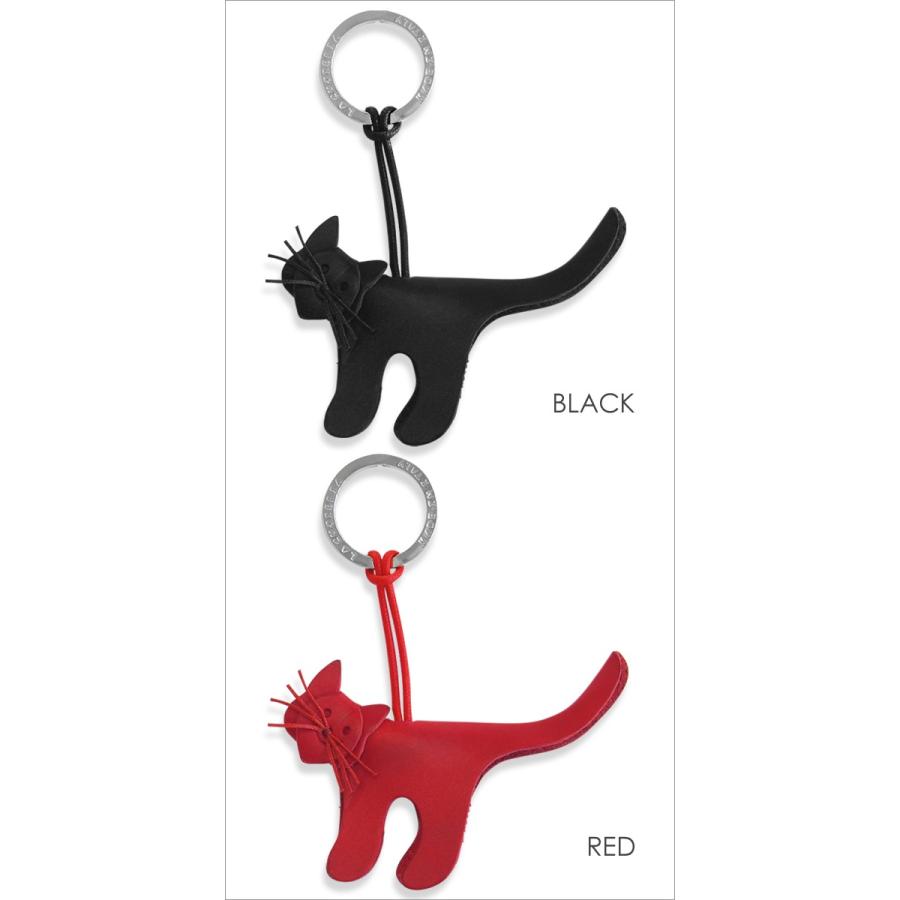 キーホルダー ネコ 猫 本革 イタリア製 ラ クオイエリア La Cuoieria レザー gatti 黒猫 ギフト | La cuoieria | 01