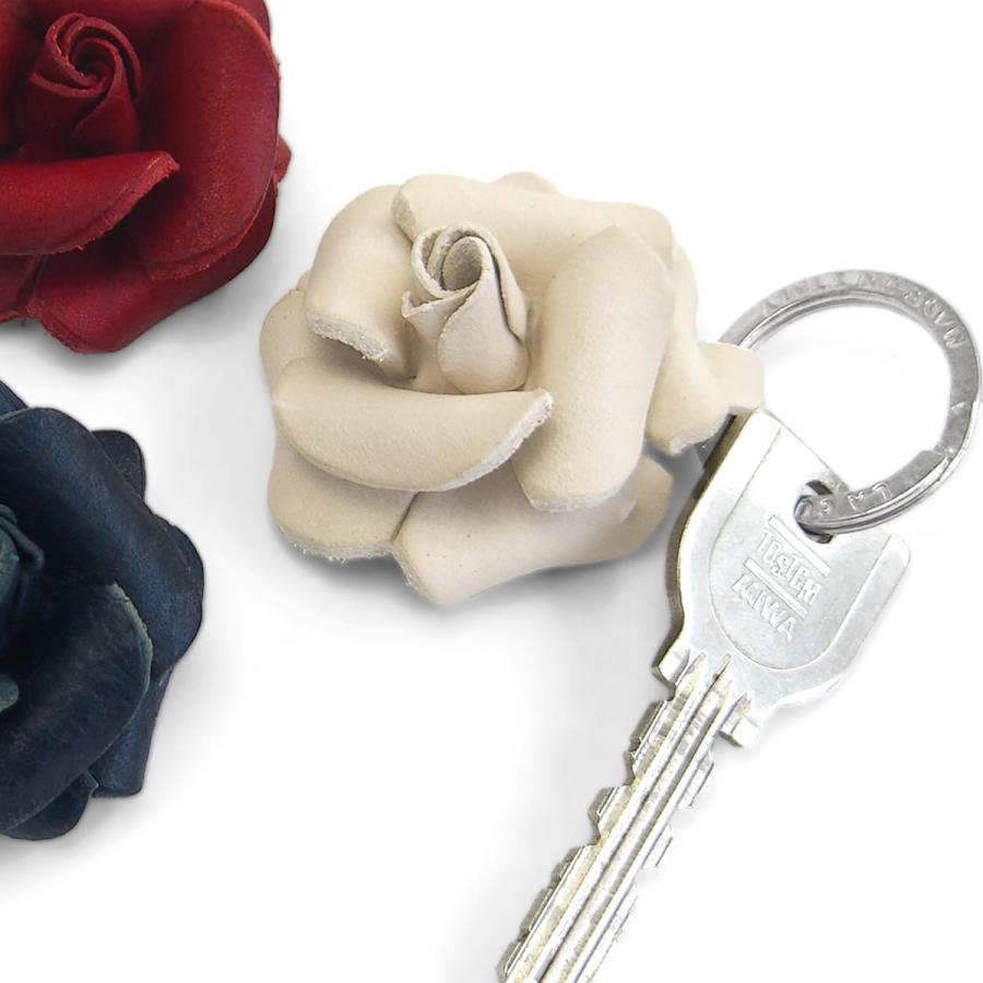 La cuoieria（ラ・クオイエリア） キーホルダー 本革 バラ 薔薇 ラ