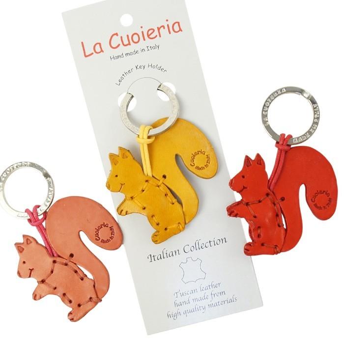 La cuoieria レザーキーホルダー リス イタリア Cuoieria 直輸入