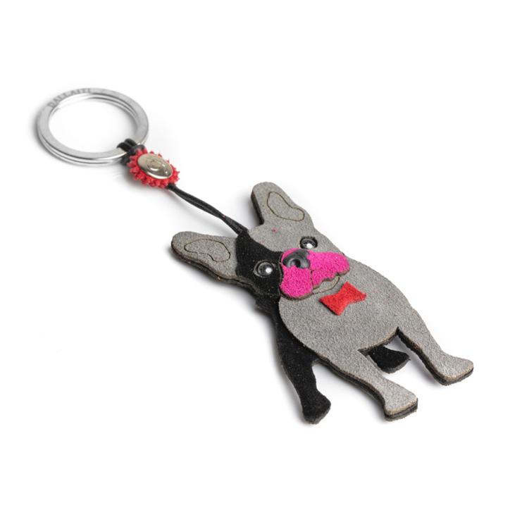 レザーキーホルダー イヌ 犬 フレンチブルドッグ DOG 本革 イタリア製 DALLAITI |  | 02