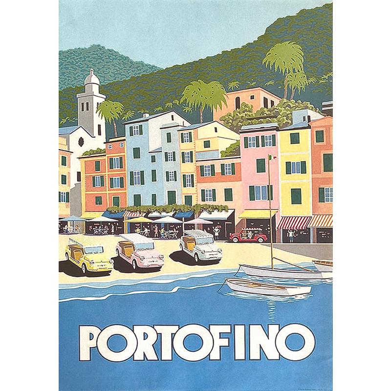ポスター ポルトフィーノ イタリア製 大判 I.F.I ポスター/ラッピングペーパー 50×70 PORTOFINO CR128 【角折れあり】 | 