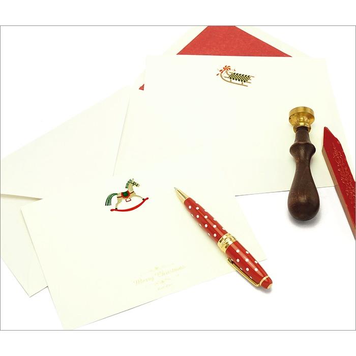 クリスマスカード セット 木馬 そり グリーティングカード カルトス KARTOS クリスマスカード CAVALLINO SLITTA |  | 04