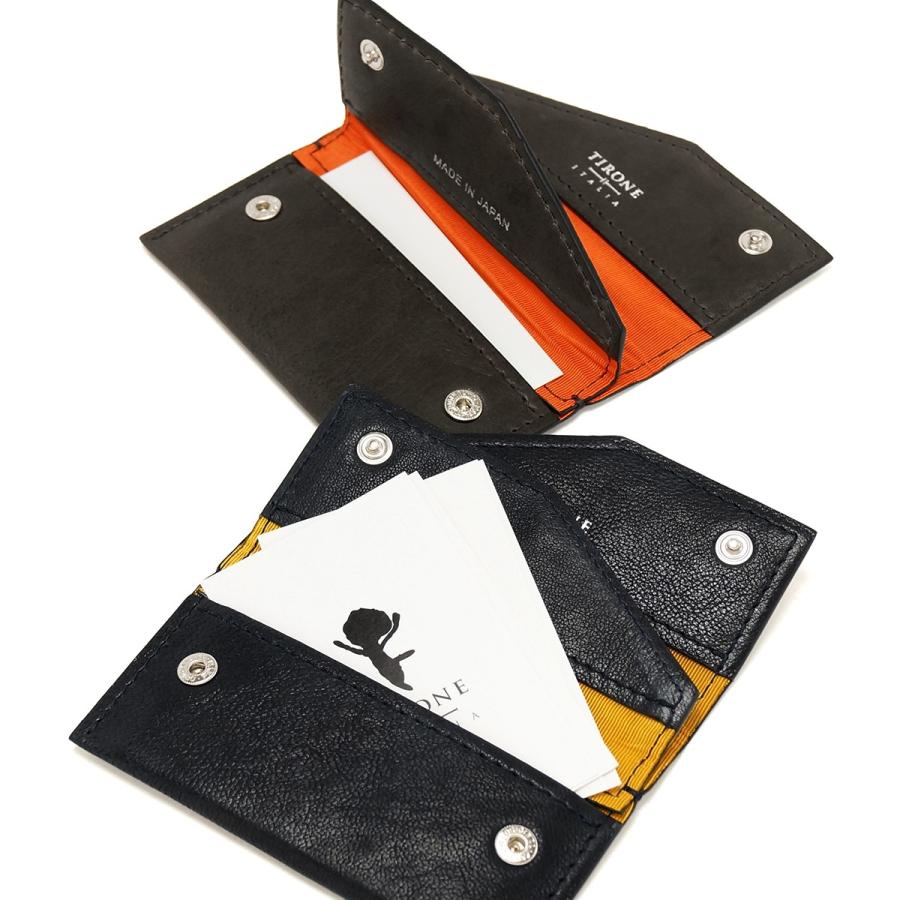 名刺入れ 名刺ホルダー カードケース 本革 ブランド 日本製 ティロー ネ デザイン TIRONE DESIGN 名刺ケース LAMB TA03 | SO | 07