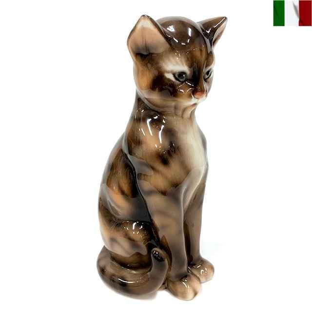 猫 置物 イタリア 陶器 italy-cat-8077 : italy-8077 : 艶姿家具