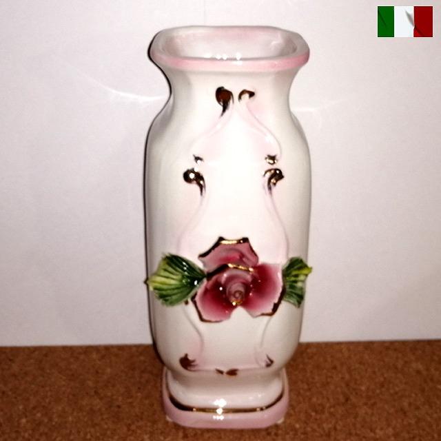 イタリア製 花瓶 カポディモンテ焼き 陶器 クラシック　italy-n9-6005rv｜adesugata-furniture｜02