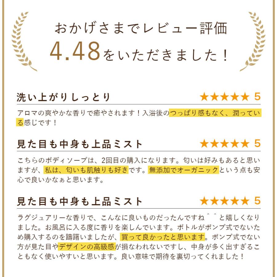 ボディソープ 無添加 メンズ レディース 乾燥肌 泡 ギフト プレゼント 香り  おすすめ オルナ オーガニック 450ml｜adew｜02