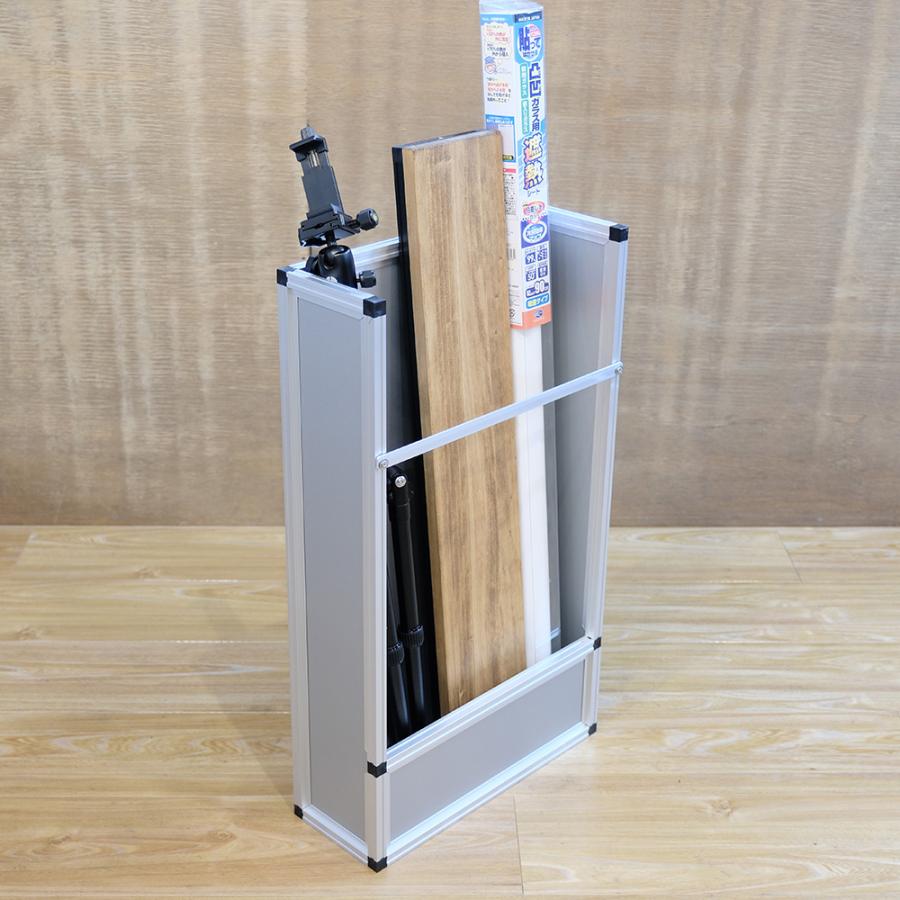 長物収納ラック 150×400×高さ700mm 三脚 ロール紙 ポスター 掃除用品 DIY端材収納の画像