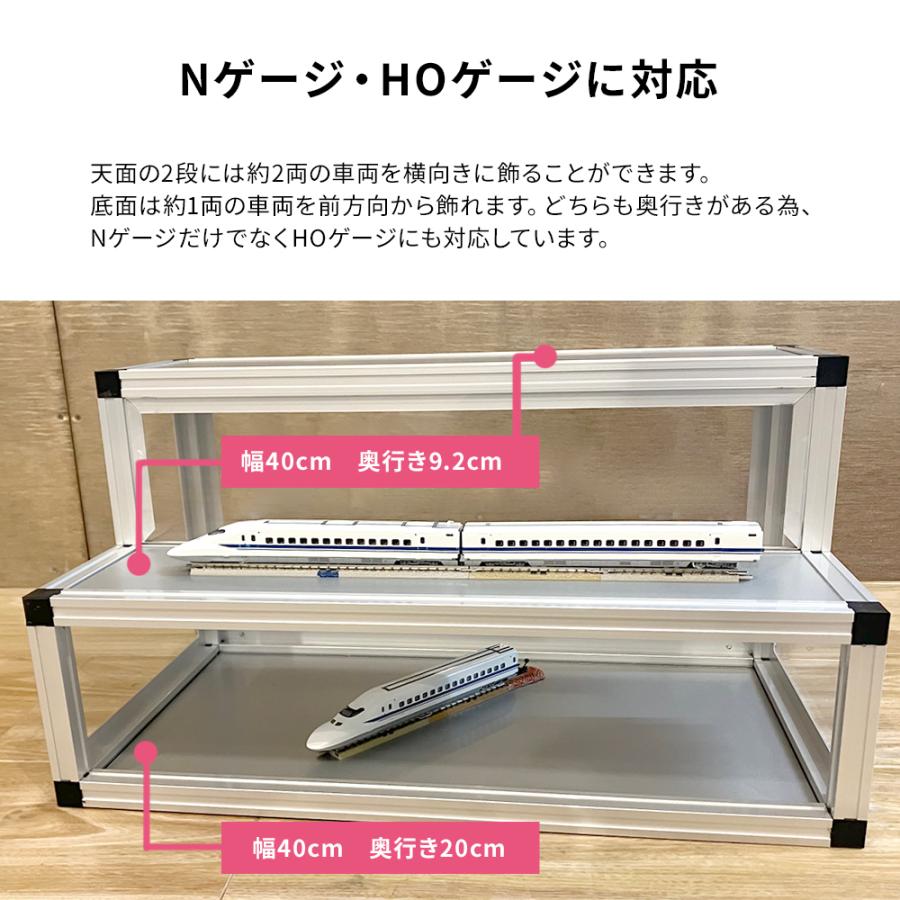 鉄道模型ディスプレイ台 幅43.2cm 横・正面2方向ディスプレイ 鉄道模型ディスプレイ台 幅43.2cm 横・正面2方向ディスプレイ