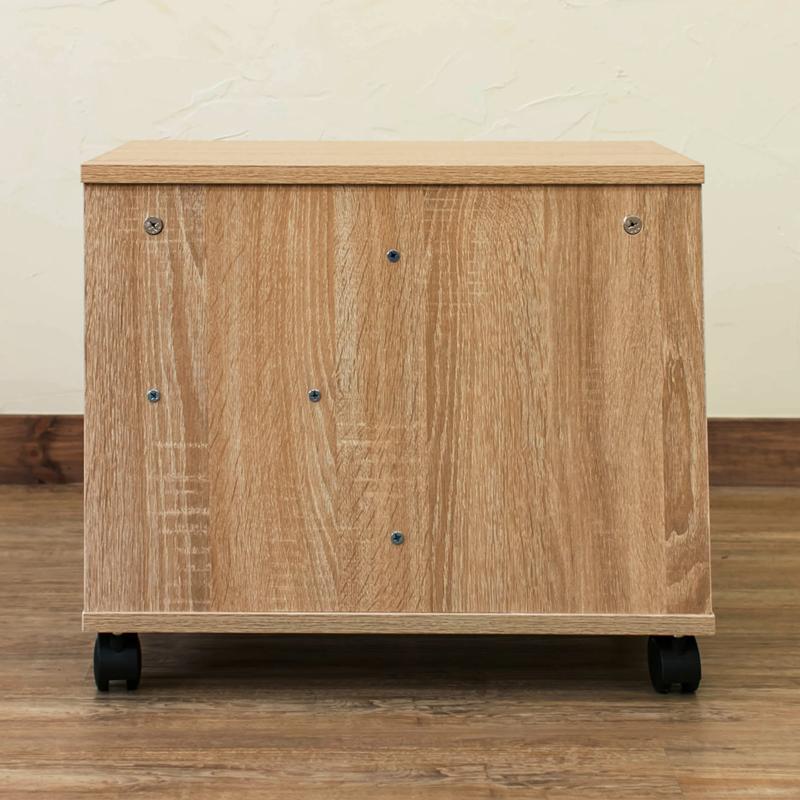 センターテーブル キャスター付き 50cm 収納棚 2段 長方形 木製