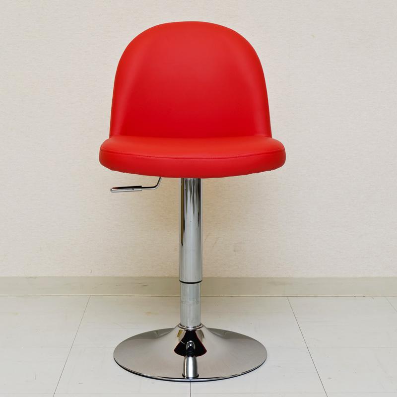 バーカウンター　チェア　おしゃれ　赤色　2脚 カウンターチェア 昇降式 ダイニングチェアにも 座面46cm〜60cm 回転式