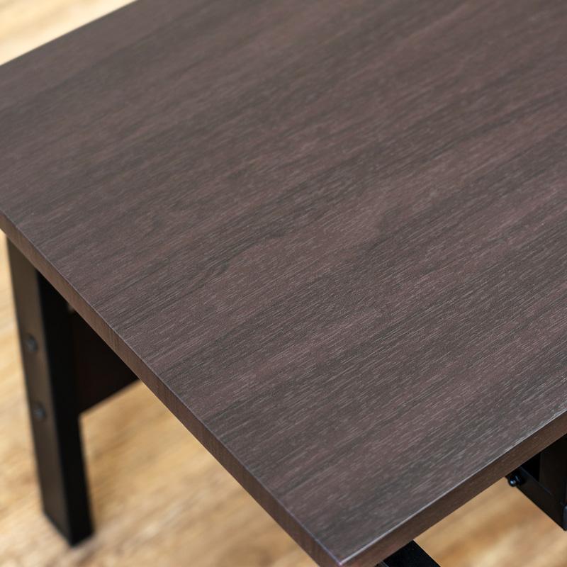 パソコンデスク 90cm幅 キーボード棚 座卓 スチール 長方形 ロー