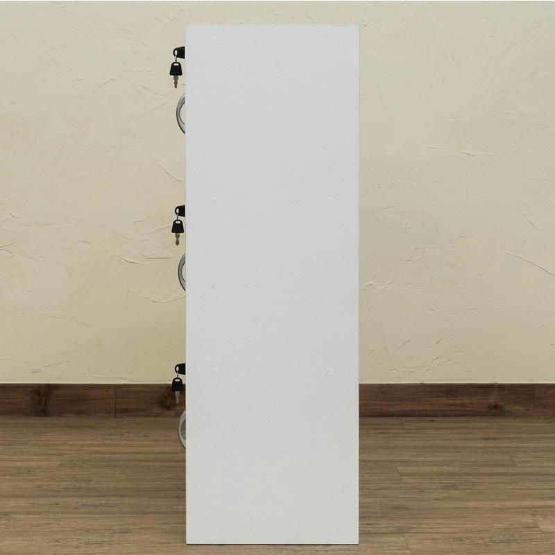 鍵付き3段扉 マルチラック 60cm幅 収納 扉付き収納3段＆オープンラック