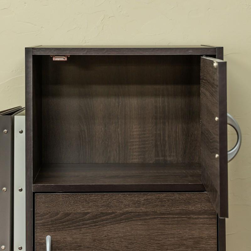 扉付き収納 カラーボックス 3段 ラック 扉収納 ロッカー 木製 オフィス 貴重品 保管 見えない収納 | ブランド登録なし | 09