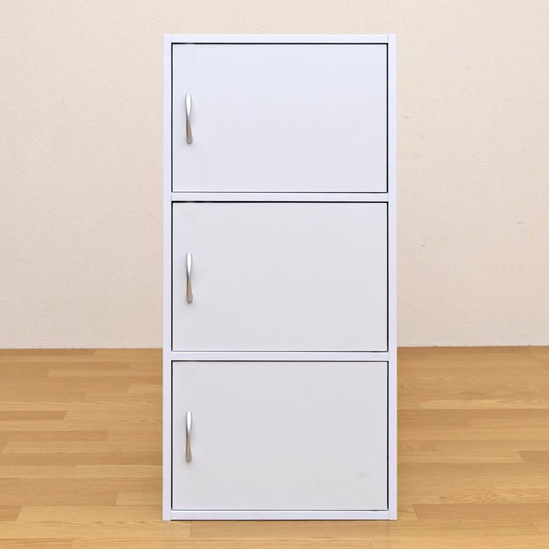 扉付き収納 カラーボックス 3段 ラック 扉収納 ロッカー 木製 オフィス 貴重品 保管 見えない収納 | ブランド登録なし | 11