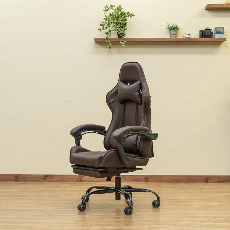 ゲーミングチェア リクライニング 足置き オットマン付き 170度  