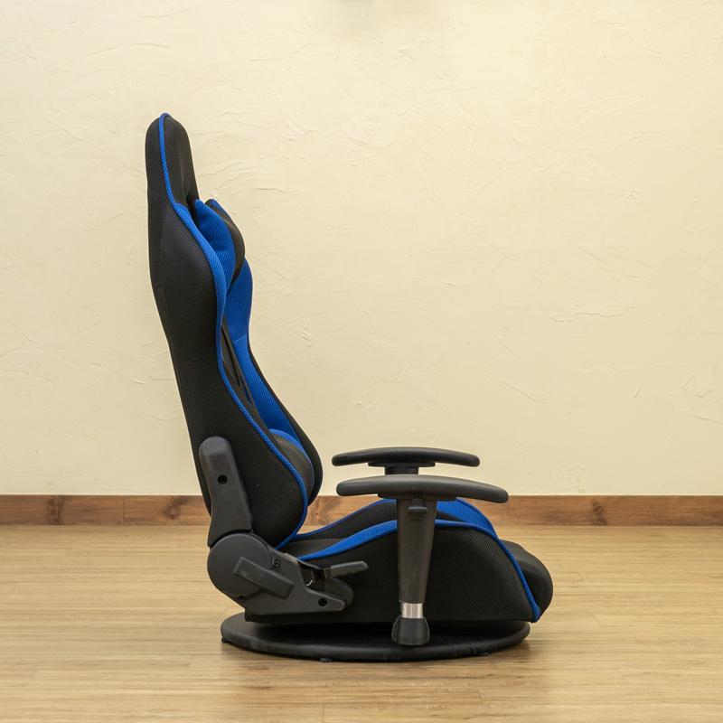座椅子 ゲーミングチェア型 回転式 リクライニング メッシュシート HAY-03(BL) ブルー｜adhoc-style｜12