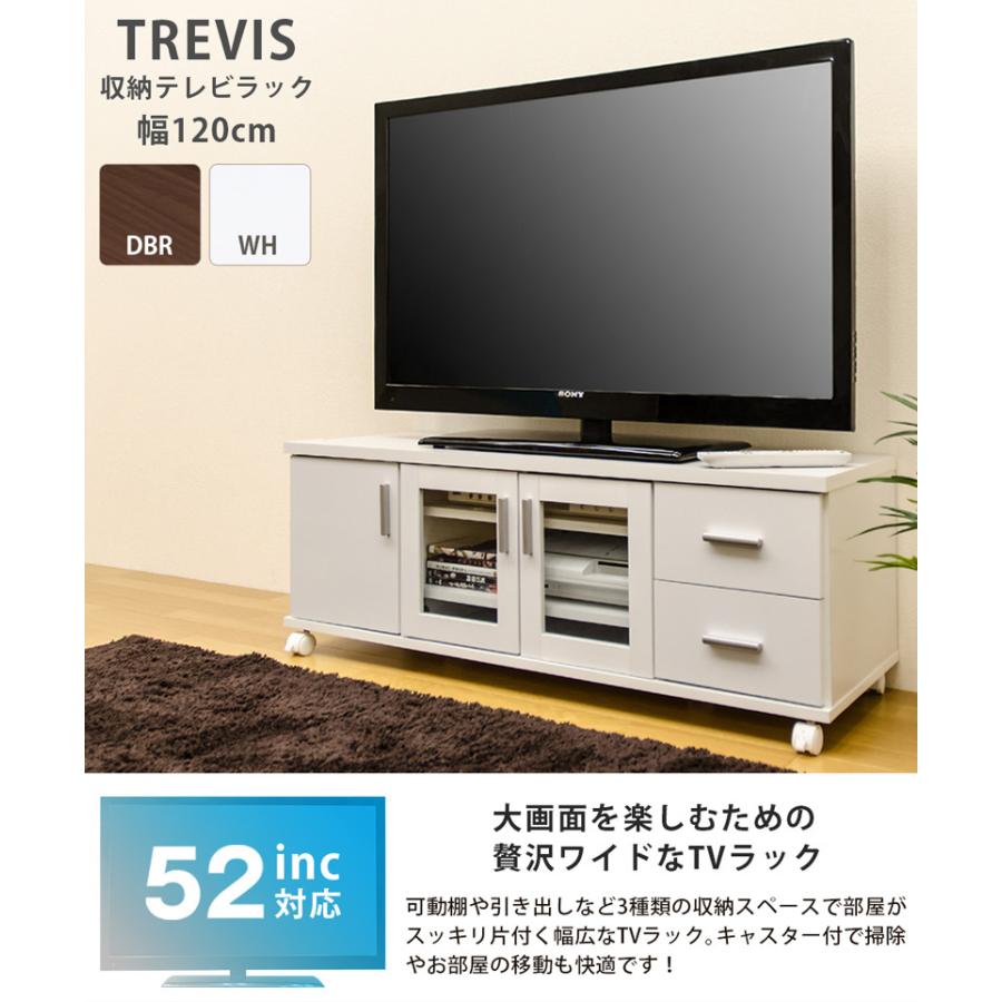 テレビ台 120cm ローボード AVボード 52型 収納付 テレビボード 組立式  