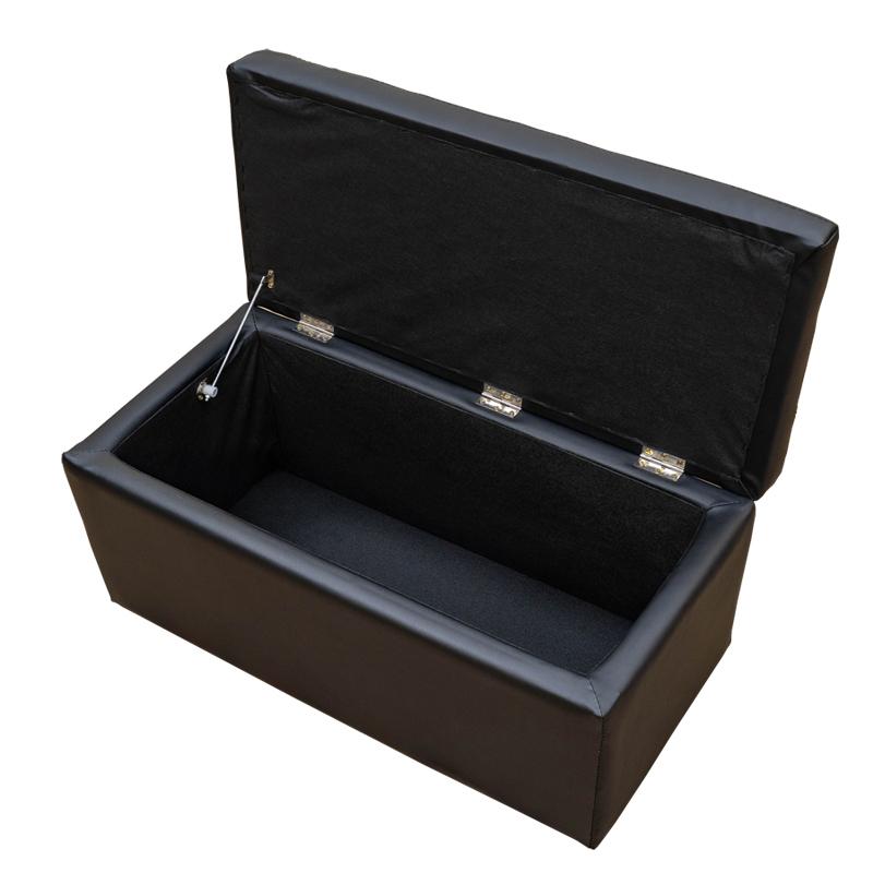 収納ベンチ CORO / 新品未使用（ブラック） 収納ベンチ 75cm幅 長イス 二人用 合皮シート 収納庫 蓋付収納